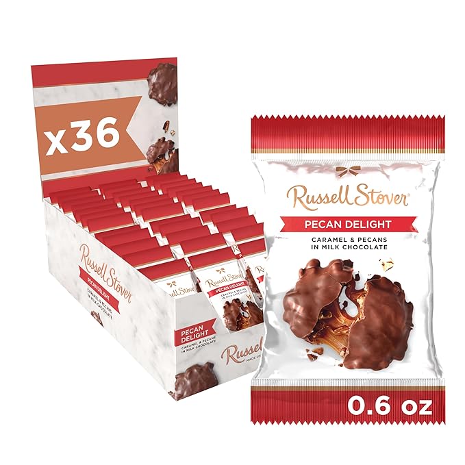 Russell Stover Milk Chocolate Pecan Delight - 0.6 oz (Pack of 36)