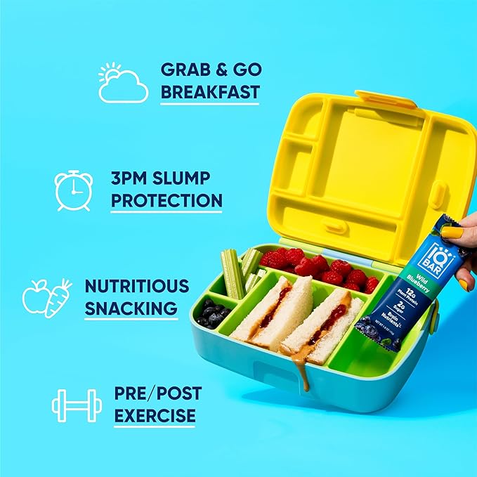IQBAR Clean Plant Protein Bars - Banana Nut + Wild Blueberry 12 Count Bundle - Keto Vegan High Fiber Gluten and Dairy Free Low Sugar Snack - Brain and Body Nutrients for Focus Energy