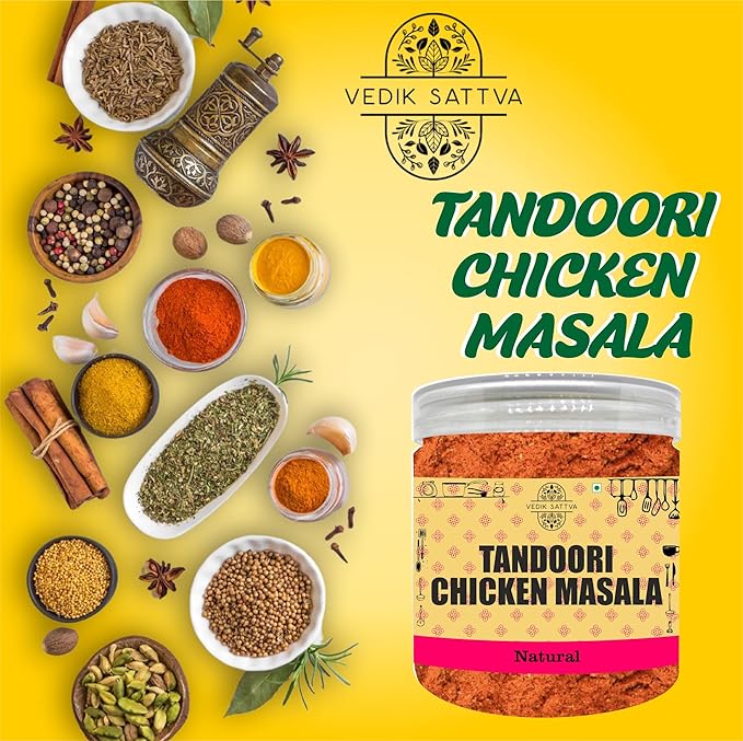 Vedik Sattva Natural Tandoori Chicken Masala 7.05 OZ / 200 GM | Pack Of 1 Box