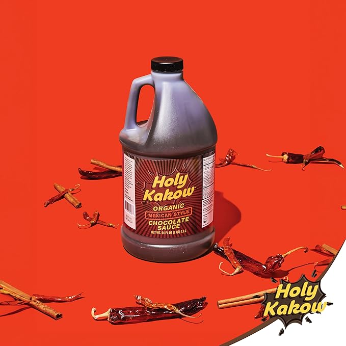 Holy Kakow Organic Chocolate Syrup - Mexican Style Chocolate Syrup Chocolate Sauce Organic Chocolate Sauce Add to Mochas Waffles &amp Ice Cream Real Food Ingredients Specific Flavor - 64oz