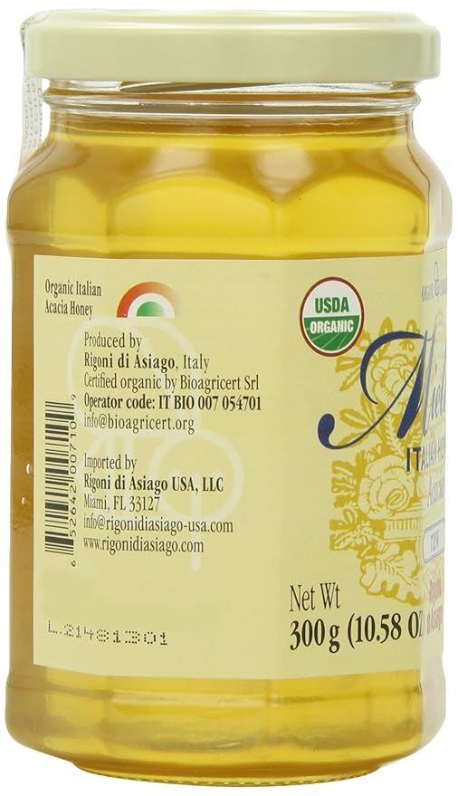 Rigoni di Asiago Mielbio Italian Raw Honey Acacia 10.58 Ounce (Pack of 1)