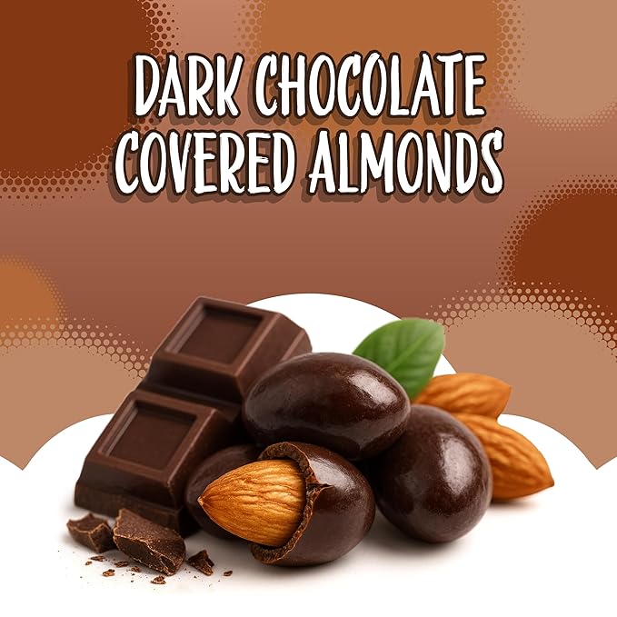 Dark Chocolate Covered Almonds 2-Pound Bag | Bulk Chocolate Covered Nuts | Coated Roasted Almonds for Party Favors Gifting Office Candy Jars &amp Snack Stations