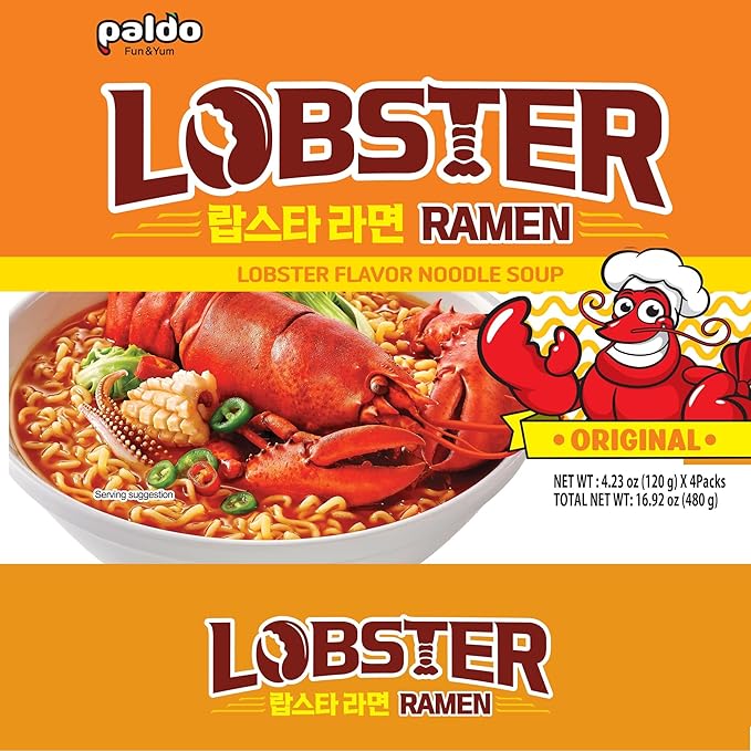 Paldo King Cup Lobster Noodle Soup3.88-Ounce Cup (Pack of 16)