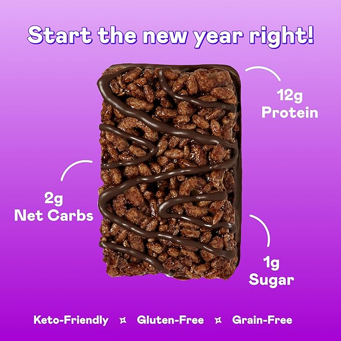 Magic Spoon Treats - 16 High Protein Bars Double Chocolate - High Protein Gluten Free Snack - Sugar &amp Gluten Free Protein Cereal Bar - Low Carb Keto Friendly - Healthy Snacks for Adults