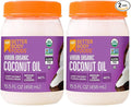 BetterBody Foods Organic Unrefined Coconut Oil - Natural Hair and Skin Moisturizer and Cooking Oil - Light Aroma and Flavor - Butter Alternative - 15.5 Fl Oz (Pack of 2)