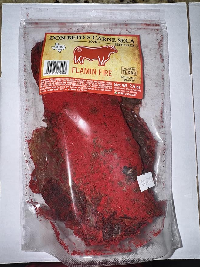 Don Beto's Flamin Fire Beef Jerky Texas Made 2.6 oz