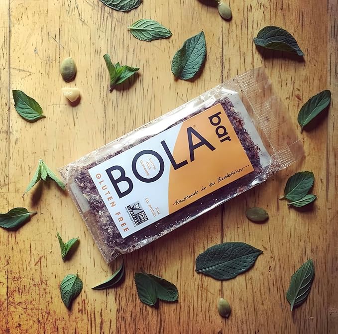 BOLA granola Bars Gluten-Free Original 70% Organic Bittersweet Chocolate Almond &amp Pumpkin Seed 6-Pack