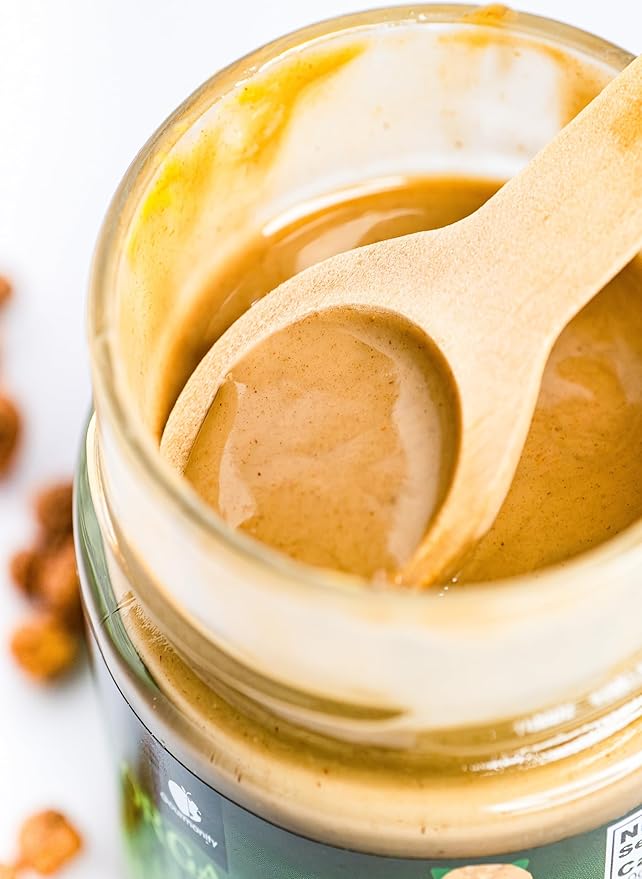Gourmanity Organic Tigernut Butter Sweet and Nutty Tasting Nut Free Peanut Butter Alternative Compliant With Low Fodmap And Whole 30 Diets Ideal For Dipping And Drizzling 8.8oz / 250g Jar
