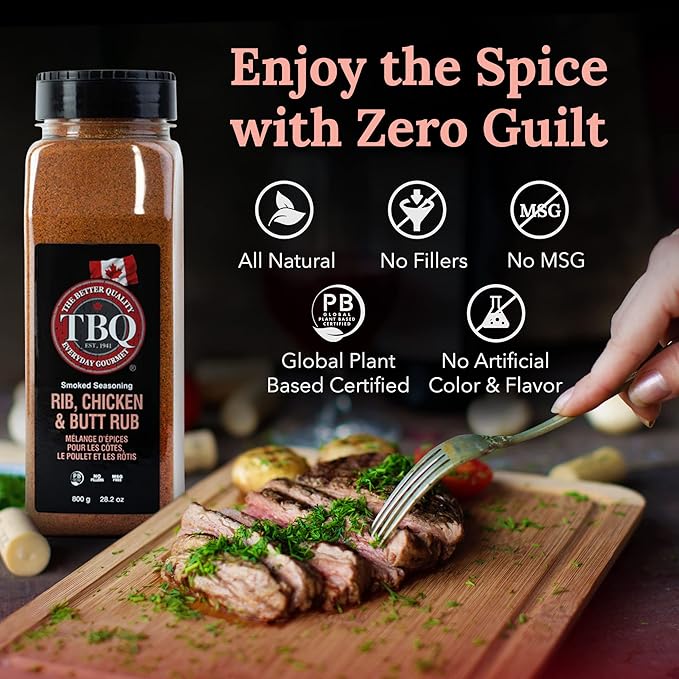 TBQ Rib Chicken &amp Butt Rub 800g - 28.2oz Global Plant Based Certified MSG Free No Fillers