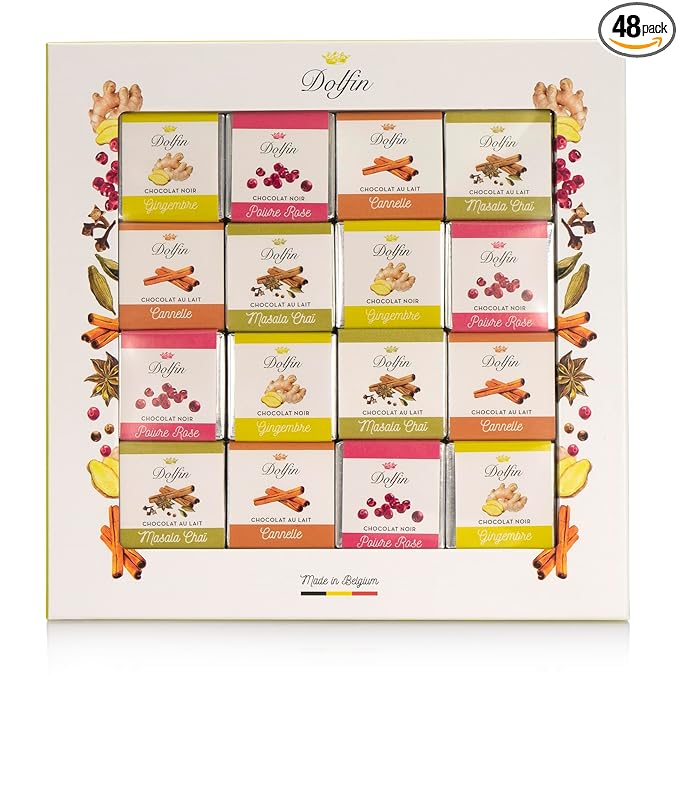 Dolfin Belgian Chocolate Spice Assortment 48pc Box 7.6oz/216g