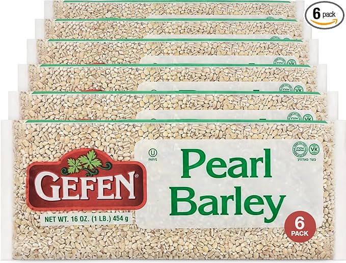 Gefen Premium Quality Pearled Barley 1lb (6 Pack) Product of The USA