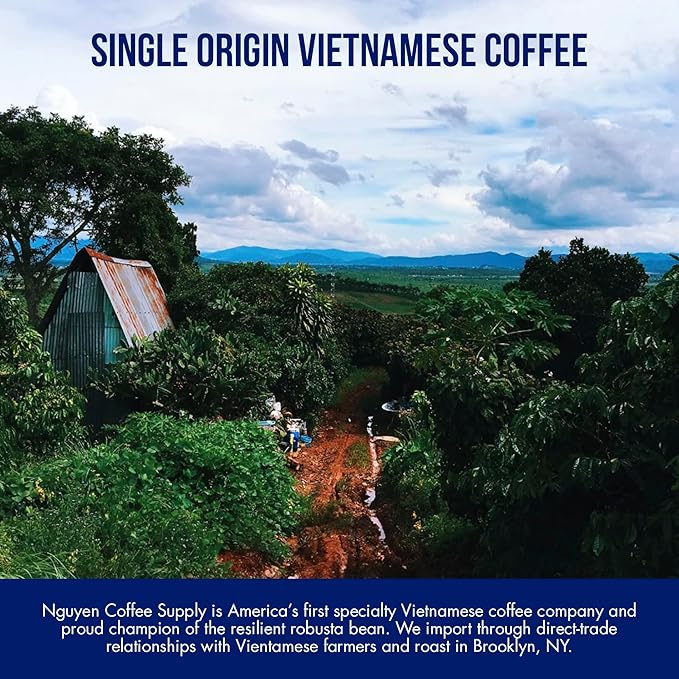 Nguyen Coffee Supply - Espresso Black: Vietnamese Cold Brew Iced Coffee 100% Robusta No Sugar Dairy-Free 7.5 fl oz cans [12 Pack]