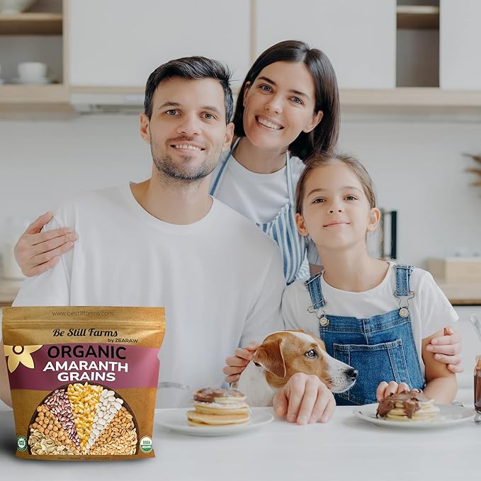 Amaranth Grain Organic (4.8 lb) - Amaranto Bulk Ancient Whole Grain Seeds - Great for Cereal Flour | USA Grown | USDA Certified Organic | Vegan-Friendly | Non-GMO | Gluten Free