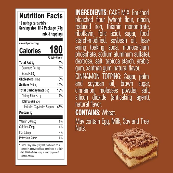 Krusteaz Cinnamon Swirl Crumb Cake &amp Muffin Mix 12 Count (Pack of 1)