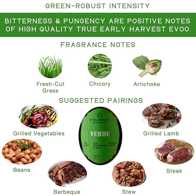 Green Robust Organic 500+ mg/kg Polyphenols Rich Italian Extra Virgin Olive Oil from Italy 2025 Gold Award High Antioxidants Peppery Finish Sicily Certified Origins Cold Pressed - 16.9 fl oz