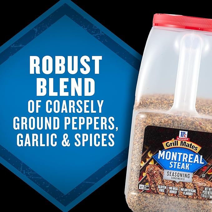 McCormick Grill Mates Montreal Steak Seasoning 7 lb - One 7 Pound Container Montreal Steak Rub Seasoning Ideal for Steaks Ribs Burgers and Vegetables for a Zesty Flavor