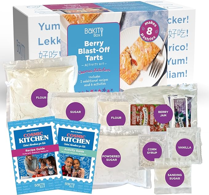 BāKIT Box Berry Blast-Off Tarts Baking Kit STEM Rocket Activity + DIY Jam Pastries Printed Recipe &amp Activity Guides Great Gift for Boys &amp Girls