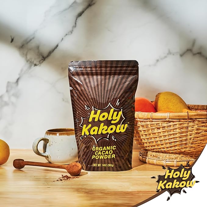 Holy Kakow Cacao Powder - Organic Cacao Powder Cacao Gluten Free Soy Free Vegan Single Origin Rich in Antioxidants Organic Raw Cacao Powder - 14oz