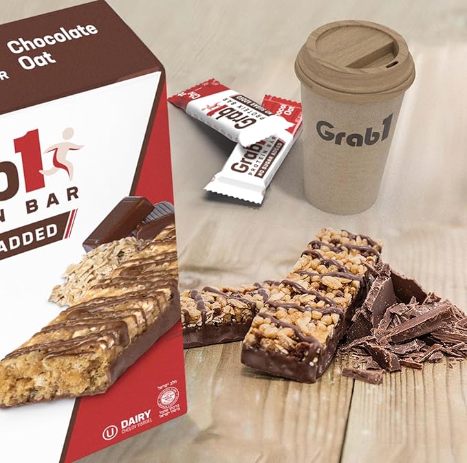 Grab1 Sugar Free Protein Bars Chocolate Oat (3 Pack- 12 Bars) | Delicious and Nutritious | Low Calorie | Only 1g Sugar