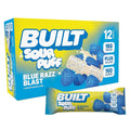BUILT Bar Sour Puff Protein Bars - Blue Razz Blast - 16g Protein Snack Bars with Collagen - Calorie Conscious &amp Gluten Free - 12 Count