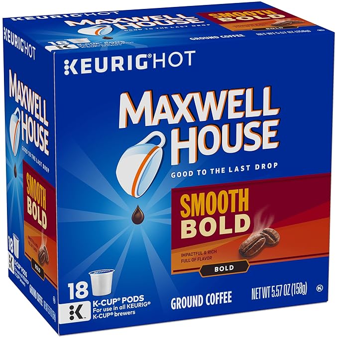 MAXWELL HOUSE Smooth Bold K-CUP Pods Coffee 18 Count
