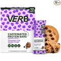 Verb Energy - Caffeinated Protein Bars Chocolate Chip Cookie Dough 190-Calorie Low Sugar 10g Protein Bar - Vegan Snacks - Gluten Free Breakfast Bars with Organic Green Tea 51g Per Bar (Pack of 12)