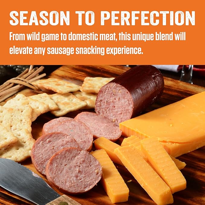 LEM Products Backwoods Summer Sausage Cured Sausage Seasoning Kit Ideal for Wild Game Seasons Up to 20 Pounds of Meat 1 Pound 2.5 Ounce Package with Pre-Measured Cure Packet Included