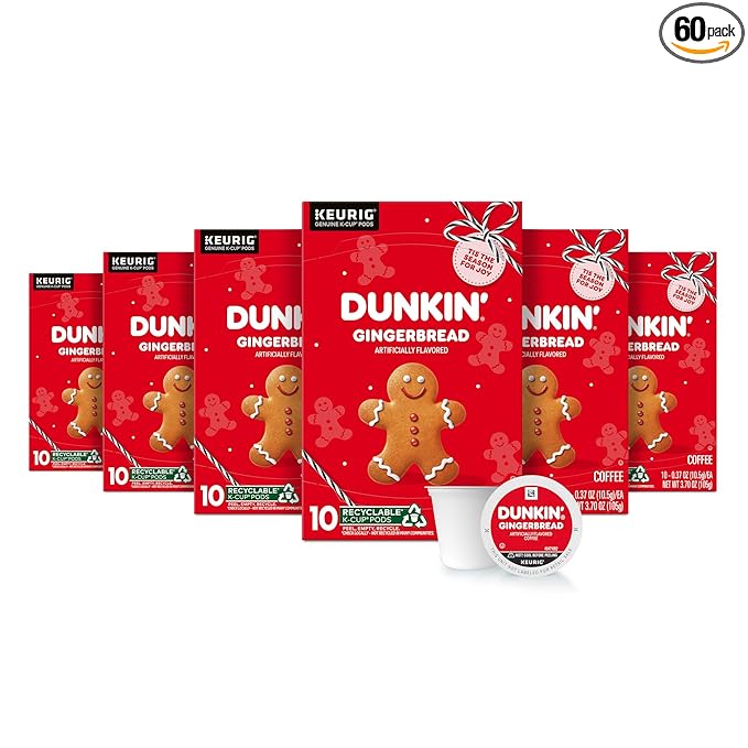 Dunkin’ Gingerbread Artificially Flavored Coffee K-Cup Pods 60 Ct.