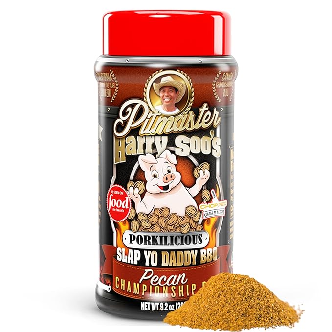 Slap Yo Daddy BBQ Rub Seasoning Porkilicious Pecan – BBQ Butt Rub Seasoning for Grilling &amp Smoking From Pitmaster Harry Soo – No MSG Gluten-Free – 9.2 oz
