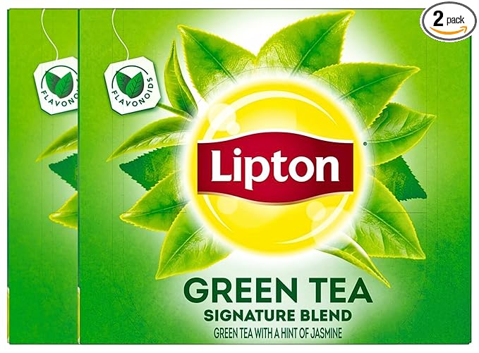 Lipton Green Tea 100 Percent Natural Signature Blend with Jasmine 100 Count (Pack of 2 200 Total Tea Bags)