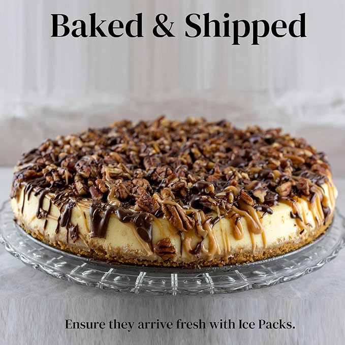 ANDY ANAND CHOCOLATIER Luxurious 9 Turtle Cheesecake | Freshly Baked With California Cream Cheese Chocolate Chips Nuts &amp Caramel | No Preservatives All-Natural Ingredients | Exquisitely Rich &