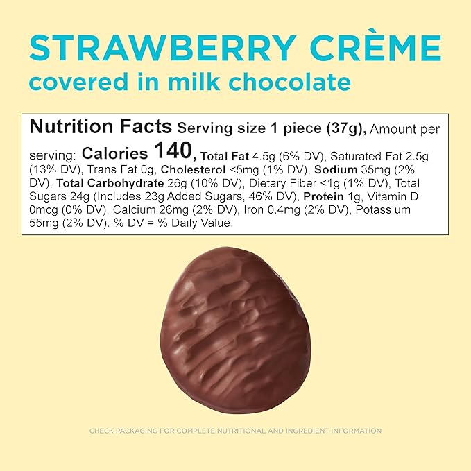 Russell Stover Easter Strawberry Crème Milk Chocolate Easter Egg 1.3 oz each (Pack of 18)