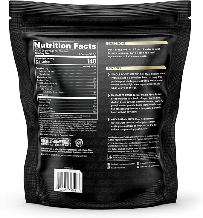 Meal Replacement Protein Light - Light Whole Food Meal Replacement Protein Powder