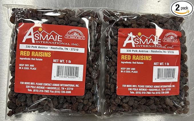 Red Raisins – Naturally Sweet Dried Fruit – 1 LB (Pack of 2) – No Added Sugar Non-GMO Great for Baking Snacking &amp Cooking