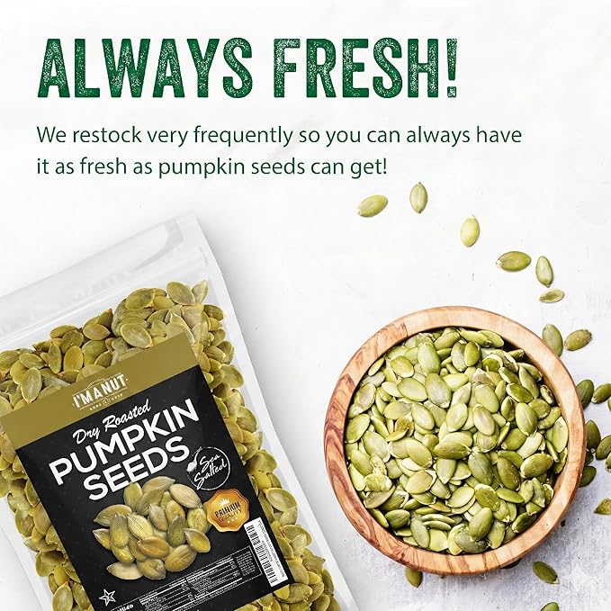 Oven Toasted Pumpkin Seeds with Sea Salt (Papitas) 48 oz (3 lb) Batch Tested Gluten &amp Peanut Free | No Oils | No PPO | Non GMO | Vegan and Keto Friendly | Premium Quality