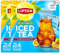 Lipton Decaf Black Iced Tea Bags Family Size Zero Calories 24 Tea Bags (Pack of 2 Total 48 Tea Bags)