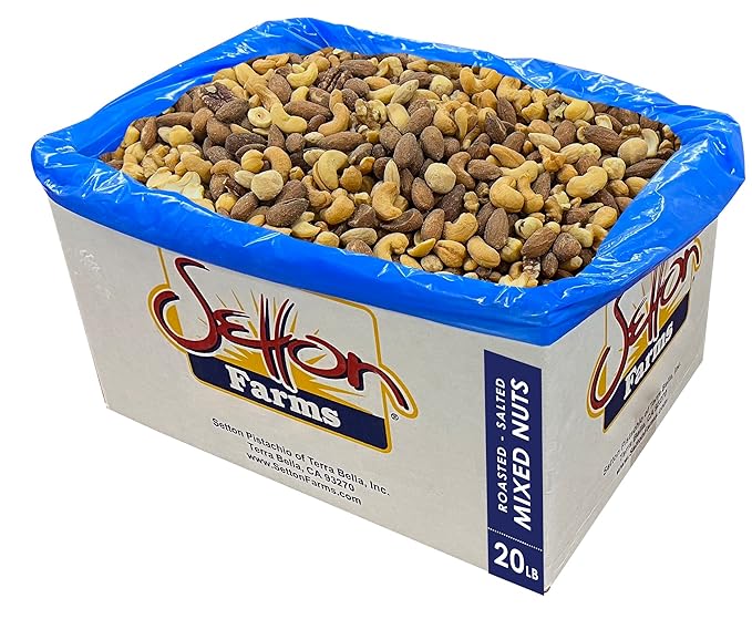 Deluxe Fancy Mixed Nuts Roasted Salted (No Peanuts) 20 Lbs. Bulk Case Kosher