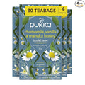 Pukka Calming Chamomile Vanilla &amp Manuka Honey Organic Herbal Tea Soothing Organic Tea Infusion Selection Honey &amp Fennel Blend Caffeine Free 80 Total Bags (20ct - Pack of 4)
