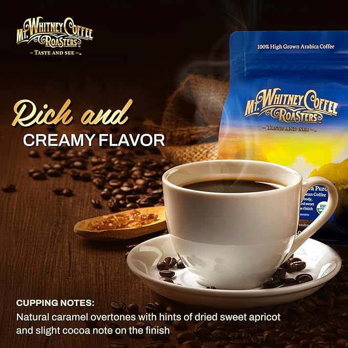 Mt. Whitney Organic Papua New Guinea Medium Dark Roast Low Acid Coffee (Ground 12oz)