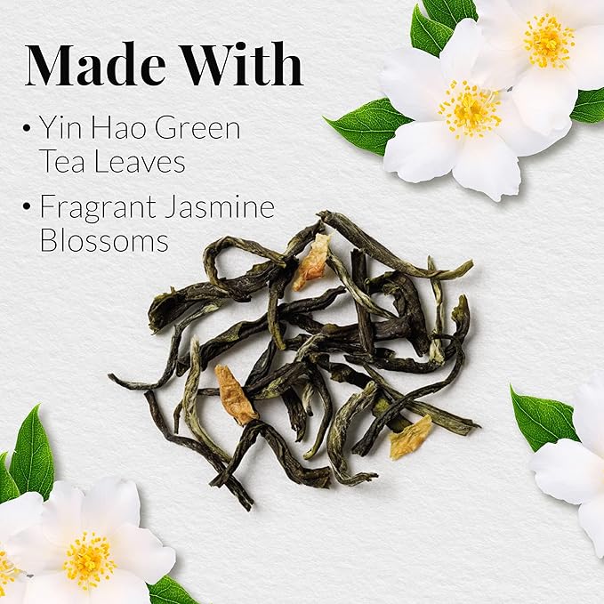 The Republic of Tea Jasmine Jazz Green Full-Leaf Loose Tea | 1 Pound Bulk Bag | Steeps 200 Cups