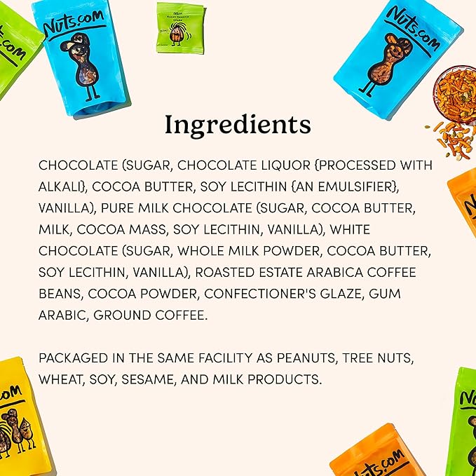 Nuts.com – NY Espresso Chocolates Mix– 2 Pound Bag Great Snack for Adults Good Source of Antioxidants &amp Caffeine – For Parties Office Holiday Gatherings &amp Home Snacking – Kosher Pareve