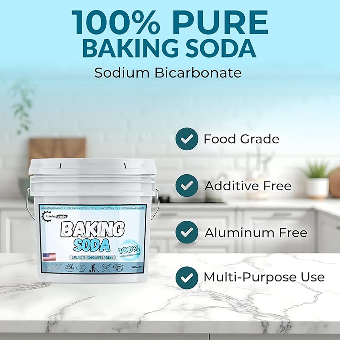 TradeGrade Pure Baking Soda Powder (1 Gallon) Food-Grade Sodium Bicarbonate Powder for Cooking Cleaning &amp Deodorizing