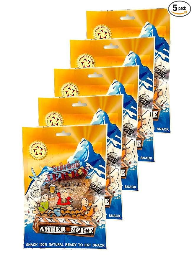 Cantina Star Amber Spice Fish Jerky (Dried Fish) 90g Pack of 5