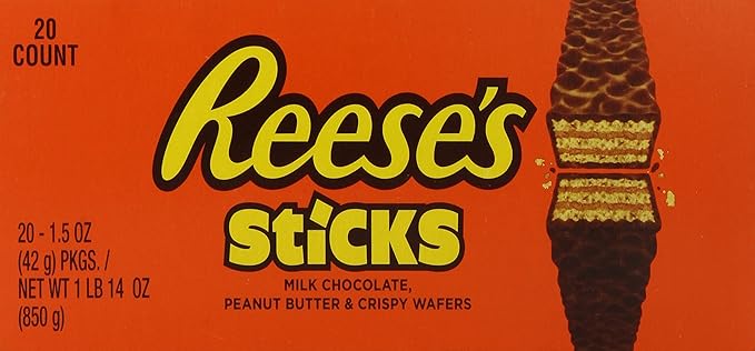 REESE'S Peanut Butter Candy Sticks 1.5 Ounce (Pack of 20)