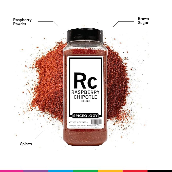 Spiceology - Raspberry Chipotle Sweet &amp Spicy All-Purpose BBQ Seasoning Spice Rub - 16 oz