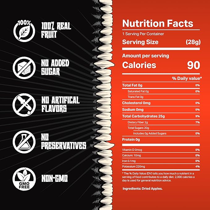 Mortal Munchies - Dried Fruit Apple and Banana (6 Pack) Real Fruit Snack Sweet and Chewy Fat-Free On-the-Go Snacks Healthy Snack for Adults Non-GMO No Added Sugar