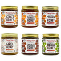 HoneyGramz Raw Unfiltered Superfood Creamed Honey - Organic Matcha Turmeric Ginger Cinnamon Chocolate and Garlic. Small Batch Handcrafted and Unprocessed - Rich in Nutrients and Beneficial Enzym