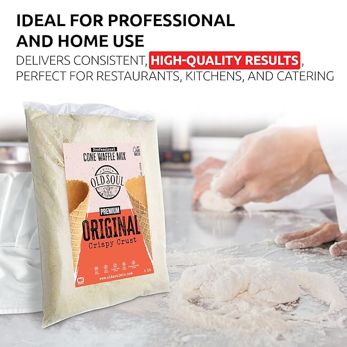 OldSoul Professional Cone Waffle Mix | Original Flavour | 10 Lbs | 224 Ice Cream Cones (10 Lbs Traditional)