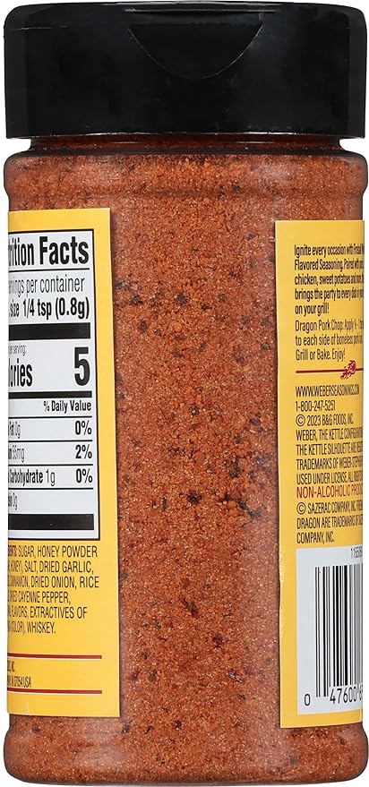 Weber Fireball Whiskey Flavored BBQ Seasoning 6.5 Ounce (Pack of 6)