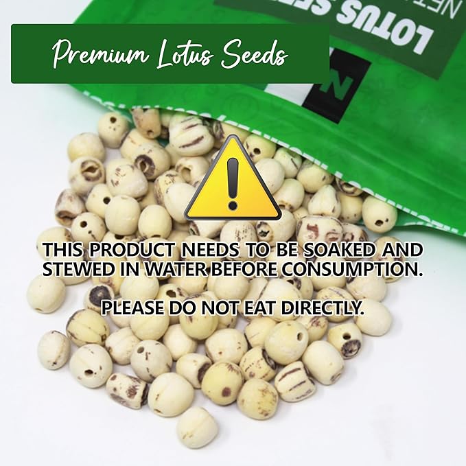 NPG Dried Lotus Seeds 16 Oz Uncooked White Phool Makhana Fox Nut Perfect for Lotus Seed Sweet Dessert Soup Paste and Porridge Good for Gut Health